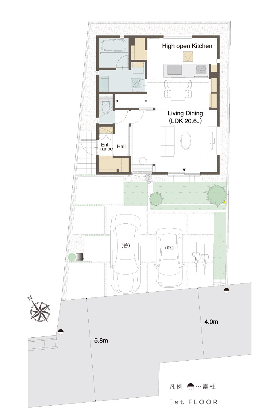 【134平米の陽光に恵まれた配棟計画】